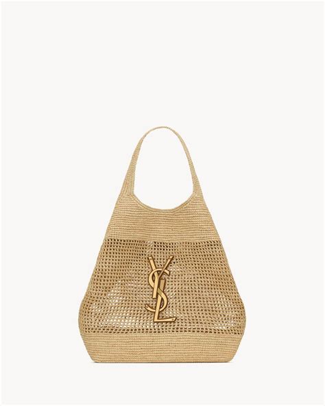 YSL raffia beach bag